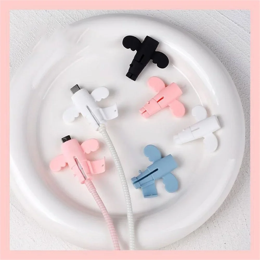 Durable Silicon Angel Wings Data Cable Protective Cover Charging Cable